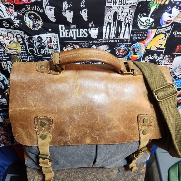 🔥WOWBOX CANVAS & LEATHER MESSENGER BAG🔥 - Picture 12 of 17